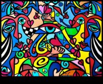 Αφηρημένες συγγένειες Η παιχνιδιάρικη αγκαλιά της ποπ αρτ μη αντιπροσωπευτικών μορφών